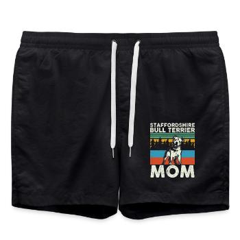 Staffordshire Bull Terrier Mom Mistress Gift - Swim Trunks - black - Front - AI Model Male 185 light (185cm)