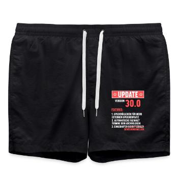 30 Jahre alt 30 Jähriger Update Version 30.0 30. - Badeshorts - Schwarz - Vorne - AI Model Male 185 light (185cm)