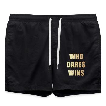Who dares wins - Badeshorts - Schwarz - Vorne - AI Model Male 185 light (185cm)