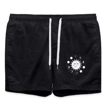 Soleil Lune occulte - Short de bain - noir - Devant - AI Model Male 185 light (185cm)