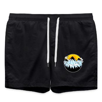 Mountain Mountains - Swim Trunks - black - Front - AI Model Male 185 light (185cm)