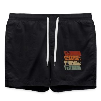 Stabhochsprung Retro Vintage - Badeshorts - Schwarz - Vorne - AI Model Male 185 light (185cm)