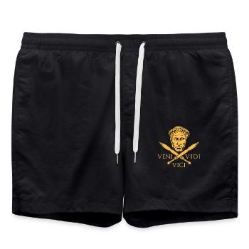 César et les épées - Veni Vidi Vici - Short de bain - noir - Devant - AI Model Male 185 light (185cm)