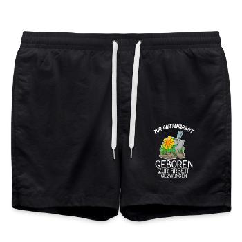 Garten Gartenarbeit Gärtner Spruch Geschenk - Badeshorts - Schwarz - Vorne - AI Model Male 185 light (185cm)