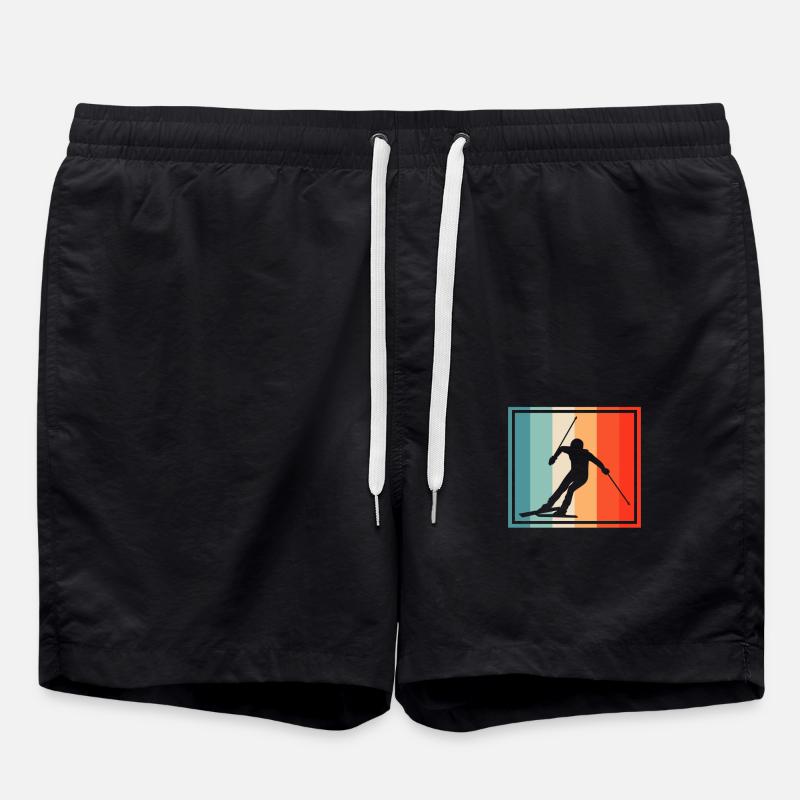Ski Retro - Badeshorts - Schwarz