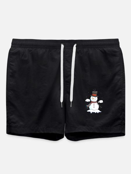 Paris Snowman - Swim Trunks - black