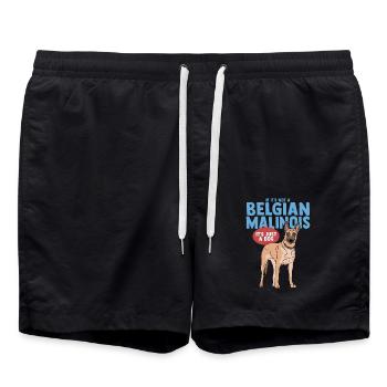 Malinois Belgian Shepherd Dog Gift - Swim Trunks - black - Front - AI Model Male 185 light (185cm)