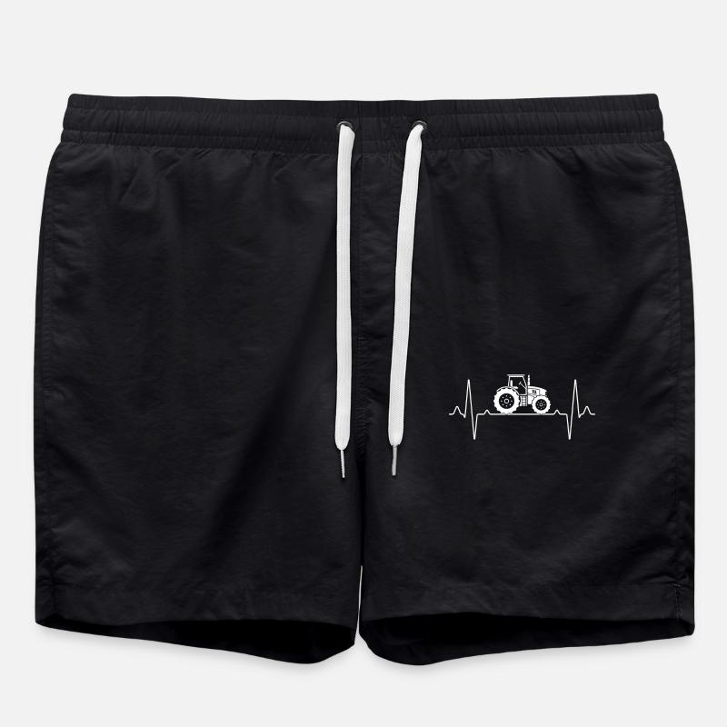 Tractor Heartbeat - Swim Trunks - black