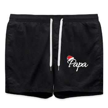 Weihnachten Papa - Badeshorts - Schwarz - Vorne - AI Model Male 185 light (185cm)