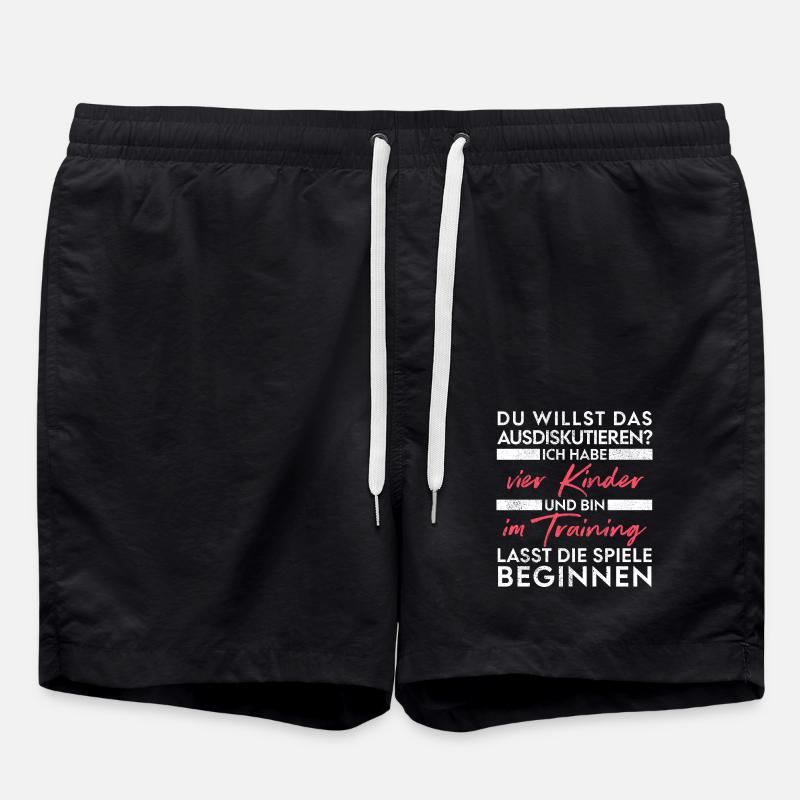 Du willst das ausdiskutieren - Vater Kinder - Badeshorts - Schwarz