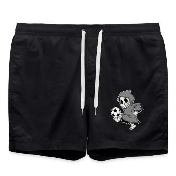 Grim Reaper with football - Swim Trunks - black - Front - AI Model Male 185 light (185cm)