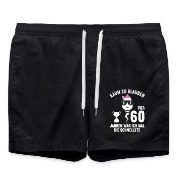 60 Jahre vor 60 Jahren schnellste 60. Geburtstag - Badeshorts - Schwarz - Vorne - AI Model Male 185 light (185cm)