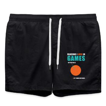 Gamer funny saying - Swim Trunks - black - Front - AI Model Male 185 light (185cm)