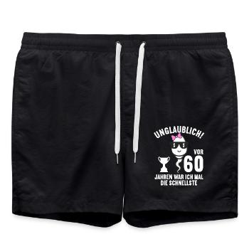 60 Jahre vor 60 Jahren schnellste 60. Geburtstag - Badeshorts - Schwarz - Vorne - AI Model Male 185 light (185cm)