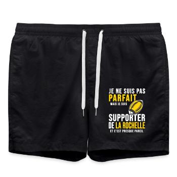 supporter rugby stade La Rochelle club rugby - Short de bain - noir - Devant - AI Model Male 185 light (185cm)