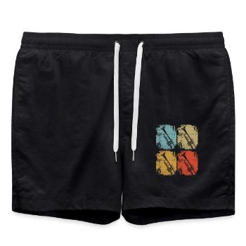 Trumpet Retro Design Funny - Swim Trunks - black - Front - AI Model Male 185 light (185cm)