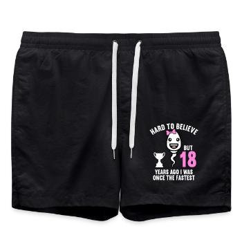 Il y a 18 ans 18 ans le plus rapide 18e anniversaire - Short de bain - noir - Devant - AI Model Male 185 light (185cm)