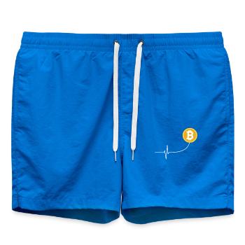 Bitcoin Heartbeat ECG Heartbeat Crypto Trade BTC - Short de bain - cobalt blue - Devant