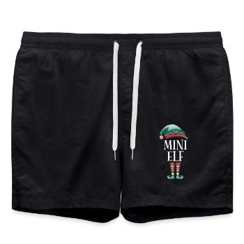 Weihnachten Partnerkostüm Kleiner Elf Elfe Elfen - Badeshorts - Schwarz - Vorne - AI Model Male 185 light (185cm)