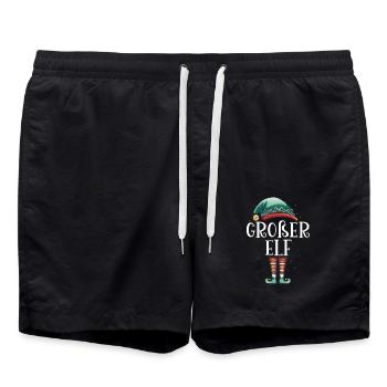 Weihnachten Partnerkostüm Großer Elf Elfe Elfen - Badeshorts - Schwarz - Vorne - AI Model Male 185 light (185cm)
