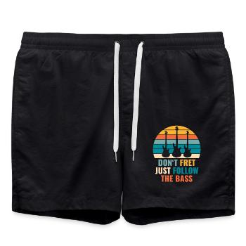 Funny DON'T FRET JUST FOLLOW THE BASS PLAYER - Badeshorts - Schwarz - Vorne - AI Model Male 185 light (185cm)