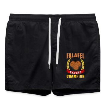Falafel Champion - Swim Trunks - black - Front - AI Model Male 185 light (185cm)