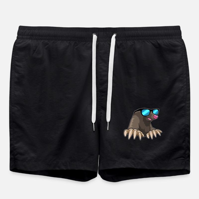 Mole with sunglasses - Swim Trunks - black
