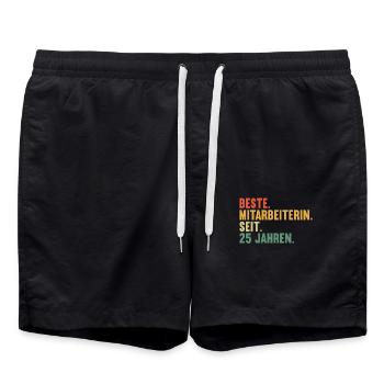25 Jahre im Dienst 25 Jähriges Dienstjubiläum - Badeshorts - Schwarz - Vorne - AI Model Male 185 light (185cm)