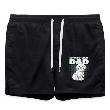 Coton de Tuléar Papa Chiens Chien Propriétaire Cadeau - Short de bain - noir - Devant - AI Model Male 185 light (185cm)