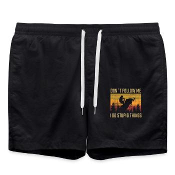Snowmobiling Schneemobil - Badeshorts - Schwarz - Vorne - AI Model Male 185 light (185cm)