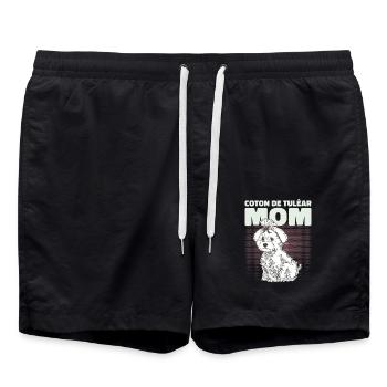 Coton de Tuléar Maman Chien Chien Propriétaire Cadeau - Short de bain - noir - Devant - AI Model Male 185 light (185cm)