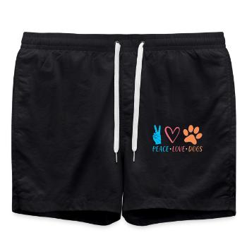 Chiens Disant Paix Amour Chiens - Short de bain - noir - Devant - AI Model Male 185 light (185cm)