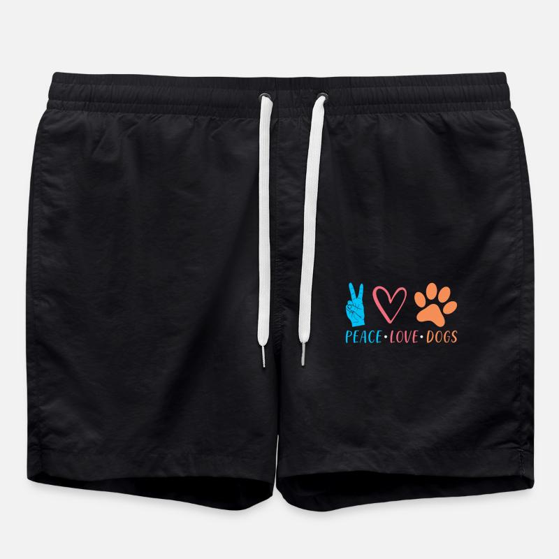 Chiens Disant Paix Amour Chiens - Short de bain - noir