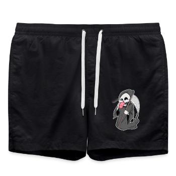 Faucheuse sinistre au café - Short de bain - noir - Devant - AI Model Male 185 light (185cm)