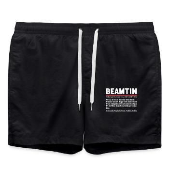 Beamten Verbeamtung öffentlicher Dienst Definition - Badeshorts - Schwarz - Vorne - AI Model Male 185 light (185cm)