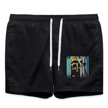 Vintage Retro Glassblowers - Swim Trunks - black - Front - AI Model Male 185 light (185cm)