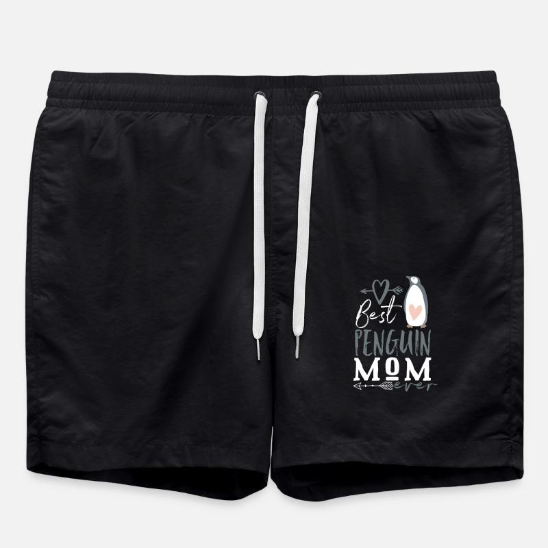 Penguin Best Penguin Mama - Swim Trunks - black