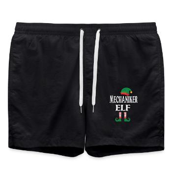 Mechaniker Elf - Badeshorts - Schwarz - Vorne - AI Model Male 185 light (185cm)