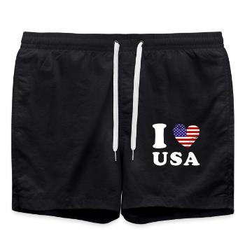 I love USA - Swim Trunks - black - Front - AI Model Male 185 light (185cm)