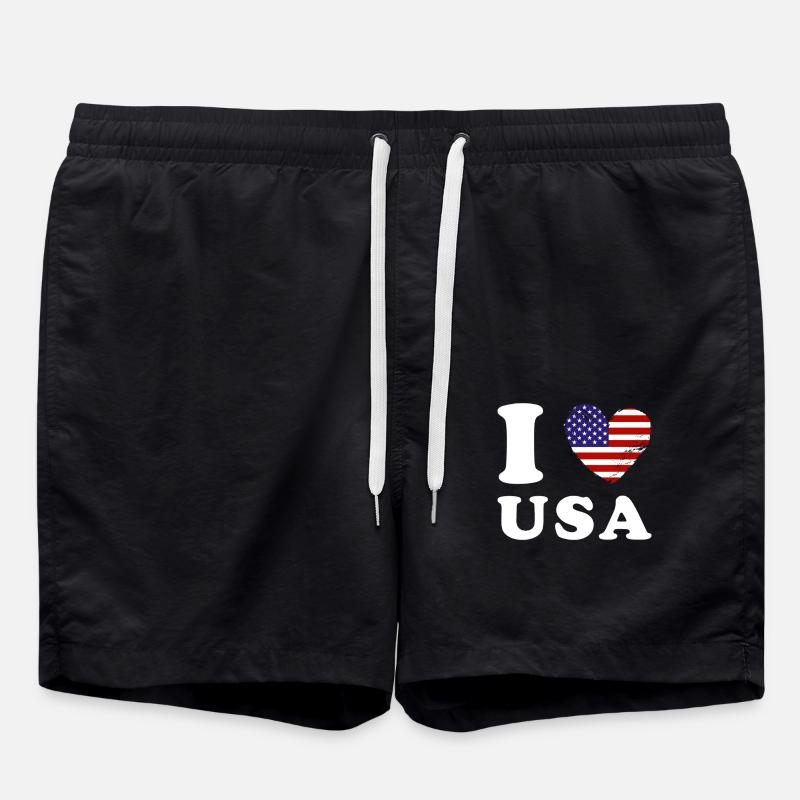 I love USA - Swim Trunks - black
