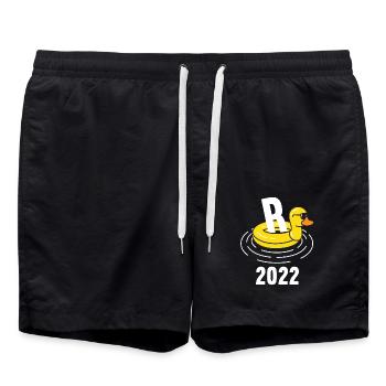 Ruhestand Rentnerin Rentner Rente 2022 - Badeshorts - Schwarz - Vorne - AI Model Male 185 light (185cm)