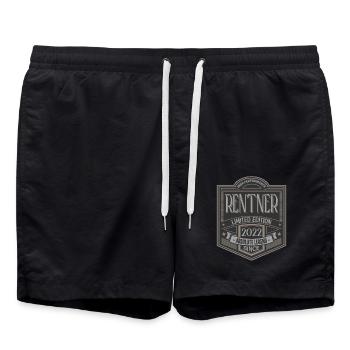 Ruhestand Rentnerin Rentner Rente 2022 - Badeshorts - Schwarz - Vorne - AI Model Male 185 light (185cm)