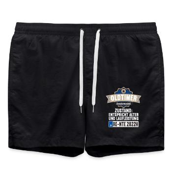Ruhestand Rentnerin Rentner Rente 2022 - Badeshorts - Schwarz - Vorne - AI Model Male 185 light (185cm)