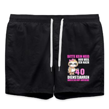 40 Jahre im Dienst 40 Jähriges Dienstjubiläum - Badeshorts - Schwarz - Vorne - AI Model Male 185 light (185cm)