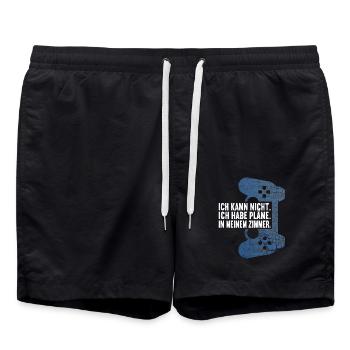 Gamer Zocker Zocken Videospiele Jungen Teenager - Badeshorts - Schwarz - Vorne - AI Model Male 185 light (185cm)
