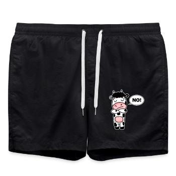 Cow No - Swim Trunks - black - Front - AI Model Male 185 light (185cm)