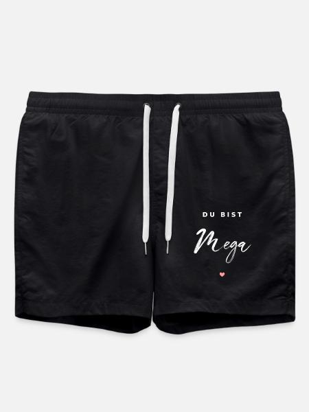 Du bist Mega - Badeshorts - Schwarz