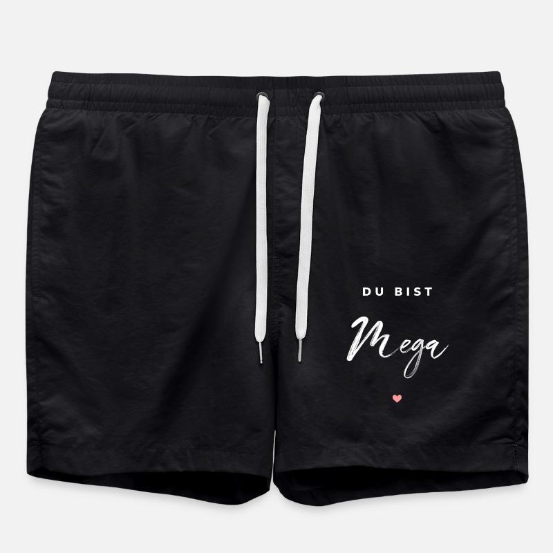 Du bist Mega - Badeshorts - Schwarz