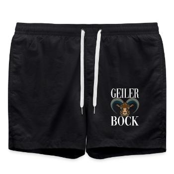 Geiler Bock - Badeshorts - Schwarz - Vorne - AI Model Male 185 light (185cm)