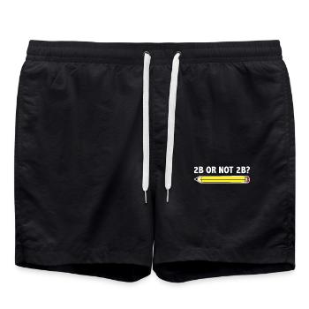 Teacher for Art School 2B OR NOT 2B To Be Or Not - Badeshorts - Schwarz - Vorne - AI Model Male 185 light (185cm)